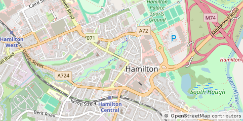 Map of Hamilton, Lanarkshire