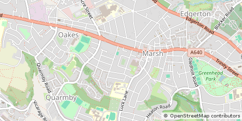 Map of Huddersfield, West Yorkshire