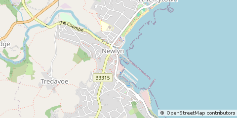 Map of Penzance, Cornwall