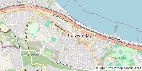 Map of Colwyn BAY, Conwy