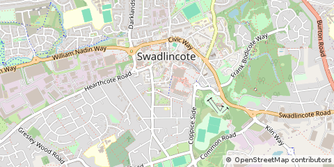 Map of Swadlincote, Derbyshire
