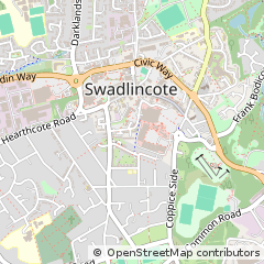Map of Swadlincote, Derbyshire