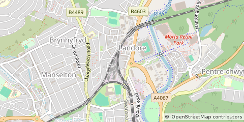 Map of Swansea, West Glamorgan