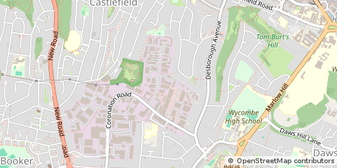 Map of High Wycombe, Buckinghamshire