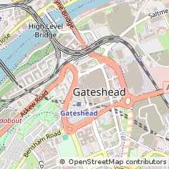Map of Gateshead, Tyne & Wear
