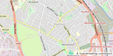 Map of Newcastle, Staffordshire