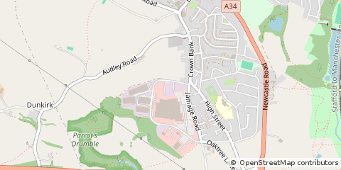 Map of Stoke on Trent, Staffordshire