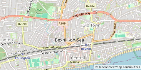 Map of Bexhill-on-SEA, East Sussex