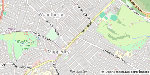 Map of Mapperley, Nottingham