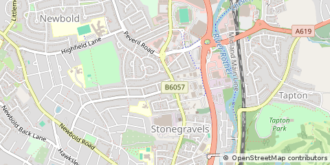 Map of Chesterfield, Derbyshire