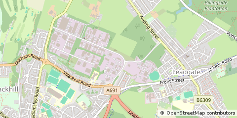 Map of Consett, County Durham