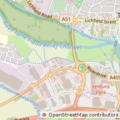 Map of Tamworth, Staffordshire