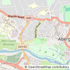Map of Abergavenny, Monmouthshire