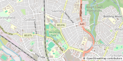 Map of Wigan, Lancashire