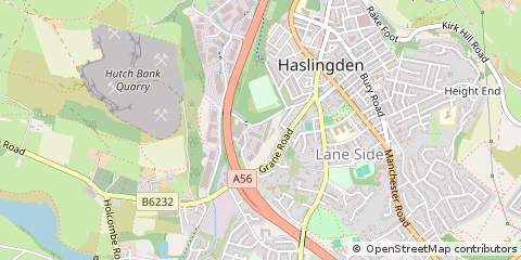 Map of Haslingden, Lancashire