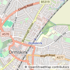Map of Ormskirk, Lancashire