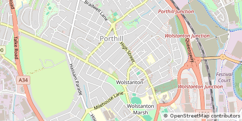 Map of Newcastle Under Lyme, Staffordshire