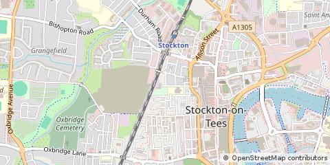 Map of Stockton-on-Tees, Cleveland