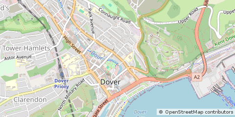 Map of Dover, Kent