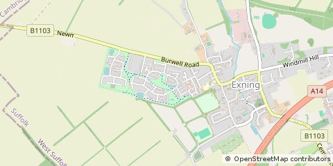 Map of Newmarket, Suffolk