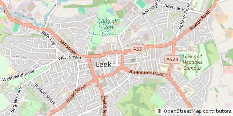 Map of Leek, Staffordshire