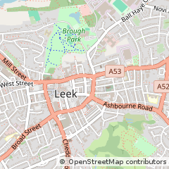 Map of Leek, Staffordshire