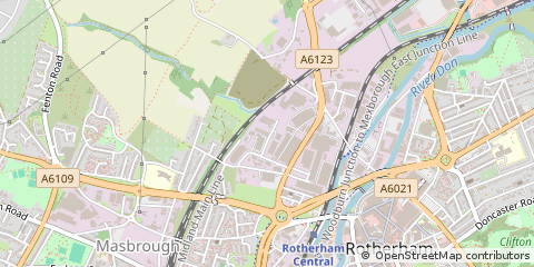 Map of Rotherham, South Yorkshire