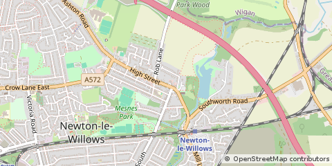 Map of Newton-LE-Willows, Merseyside