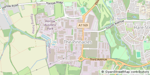Map of Harlow, Essex