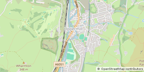 Map of Uppermill, Oldham