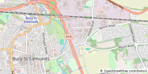 Map of Bury ST. Edmunds, Suffolk