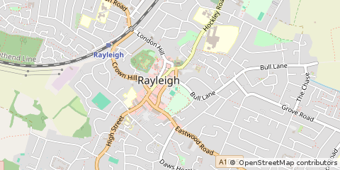 Map of Rayleigh, Essex