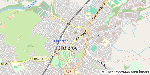 Map of Clitheroe, Lancashire