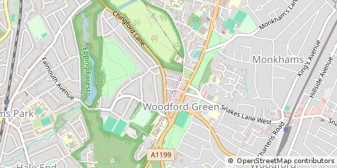 Map of Woodford Green, Essex
