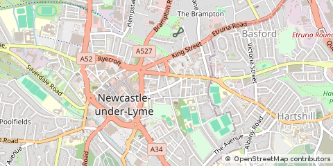 Map of Newcastle Under Lyme, Staffordshire