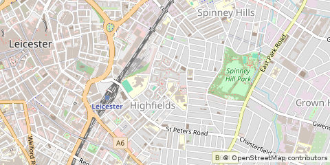 Map of Leicester, Leicestershire