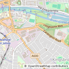 Map of Bedford, Bedfordshire
