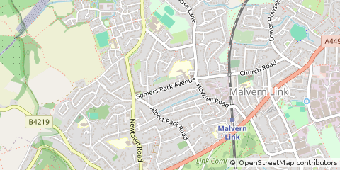Map of Malvern, Worcestershire