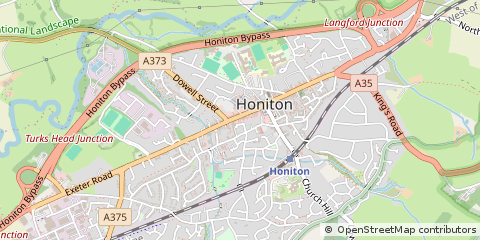 Map of Honiton, Devon