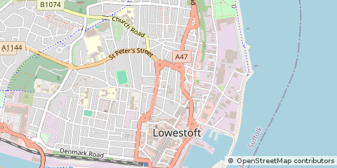 Map of Lowestoft, Suffolk