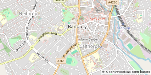 Map of Banbury, Oxfordshire