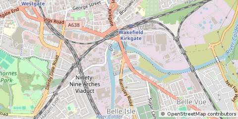 Map of Wakefield, West Yorkshire