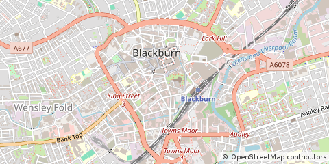 Map of Blackburn, Lancashire