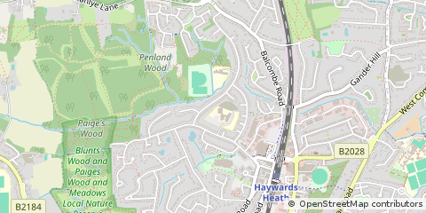 Map of Haywards Heath, West Sussex