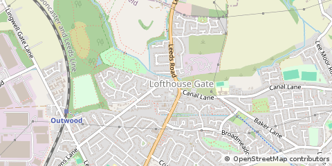 Map of Wakefield, West Yorkshire