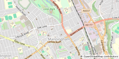 Map of Bradford, West Yorkshire