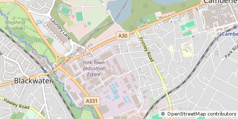 Map of Camberley, Surrey