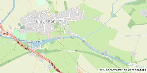 Map of Braunston, Northamptonshire