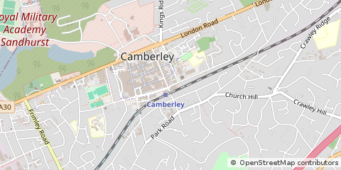 Map of Camberley, Surrey