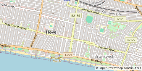 Map of Hove, East Sussex